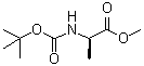 structure of CAS# 91103-47-8, N-(叔丁氧羰基)-D-丙氨酸甲酯