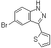 CAS # 911305-81-2, 5-Bromo-3-(2-thienyl)-1H-indazole, 5-Bromo-3-(thiophen-2-yl)-1H-indazole