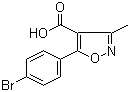 structure of CAS# 91182-60-4, 5-(4-Bromophenyl)-3-methyl-4-isoxazolecarboxylic acid