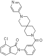 CAS # 913064-47-8, 7-Chloro-2-[3-[[9-(pyridin-4-yl)-3,9-diazaspiro[5.5]undecan-3-yl]carbonyl]phenyl]-2,3-dihydroisoindol-1-one, ELN 441958