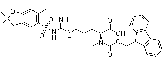 structure of CAS# 913733-27-4, N5-[[[(2,3-二氢-2,2,4,6,7-五甲基-5-苯并呋喃基)磺酰基]氨基]亚氨基甲基]-N2-[(9H-芴-9-基甲氧基)羰基]-N2-甲基-L-鸟氨酸