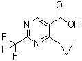 structure of CAS# 914201-19-7, 4-Cyclopropyl-2-(trifluoromethyl)pyrimidine-5-carboxylic acid