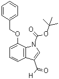 structure of CAS# 914348-99-5, 3-Formyl-7-(phenylmethoxy)-1H-indole-1-carboxylic acid 1,1-dimethylethyl ester