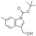 structure of CAS# 914349-04-5, 3-(Hydroxymethyl)-6-methyl-1H-indole-1-carboxylic acid 1,1-dimethylethyl ester