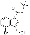 structure of CAS# 914349-05-6, 4-溴-3-(羟基甲基)-1H-吲哚-1-羧酸叔丁酯