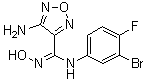 structure of CAS# 914638-30-5, 4-Amino-N-(3-bromo-4-fluorophenyl)-N'-hydroxy-1,2,5-oxadiazole-3-carboximidamide