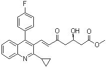 CAS # 917752-45-5, (3R,6E)-7-[2-Cyclopropyl-4-(4-fluorophenyl)-3-quinolinyl]-3-hydroxy-5-oxo-6-heptenoic acid methyl ester