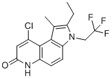 structure of CAS# 917891-35-1, 9-氯-2-乙基-1-甲基-3-(2,2,2-三氟乙基)-3h-吡咯并(3,2-f)喹啉-7(6h)-酮