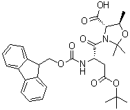 structure of CAS# 920519-32-0, (betaS,4S)-4-羧基-beta-[[芴甲氧羰基]氨基]-2,2,5-三甲基-gamma-氧代-3-恶唑烷丁酸叔丁酯