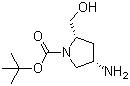 structure of CAS# 922139-40-0, (2S,4S)-4-氨基-2-(羟甲基)-1-吡咯烷羧酸叔丁酯