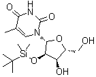 structure of CAS# 922508-26-7, 2'-O-[(1,1-Dimethylethyl)dimethylsilyl]-5-methyluridine