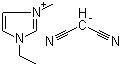 structure of CAS# 923019-22-1, 1-乙基-3-甲基咪唑鎓丙二腈盐