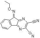 structure of CAS# 924296-19-5, 9-Ethoxyimino-9H-indeno[1,2-b]pyrazine-2,3-dicarbonitrile