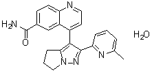 CAS # 924898-09-9, 4-[5,6-Dihydro-2-(6-methyl-2-pyridinyl)-4H-pyrrolo[1,2-b]pyrazol-3-yl]-6-quinolinecarboxamide hydrate (1:1)