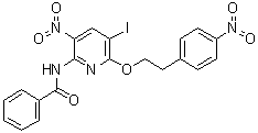 CAS 登录号：927186-55-8, N-[5-碘-3-硝基-6-[2-(4-硝基苯基)乙氧基]-2-吡啶基]苯甲酰胺