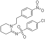 structure of CAS# 93101-02-1, 4-氯-N-[1-[2-(4-硝基苯基)乙基]-2-亚哌啶基]苯磺酰胺