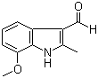 structure of CAS# 933711-43-4, 7-甲氧基-2-甲基-1H-吲哚-3-甲醛