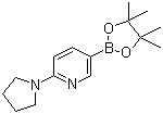 structure of CAS# 933986-97-1, 2-(Pyrrolidin-1-yl)pyridine-5-boronic acid pinacol ester