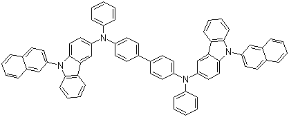 CAS # 934545-87-6, 4,4'-Bis[N-[9-(2-naphthyl)carbazol-3-yl]-N-phenylamino]-1,1'-biphenyl, N4,N4'-Bis[9-(2-naphthalenyl)-9H-carbazol-3-yl]-N4,N4'-diphenyl-[1,1'-biphenyl]-4,4'-diamine