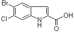 structure of CAS# 934660-16-9, 5-溴-6-氯-1H-吲哚-2-羧酸