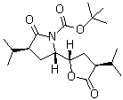 structure of CAS# 934841-17-5, (3S,5S)-3-(1-Methylethyl)-2-oxo-5-[(2S,4S)-tetrahydro-4-(1-methylethyl)-5-oxo-2-furanyl]-1-pyrrolidinecarboxylic acid tert-butyl ester