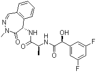 CAS # 935525-13-6, BMS 433796, (alphaS)-N-[(1S)-2-[[(5S)-4,5-Dihydro-3-methyl-4-oxo-3H-2,3-benzodiazepin-5-yl]amino]-1-methyl-2-oxoethyl]-3,5-difluoro-alpha-hydroxybenzeneacetamide