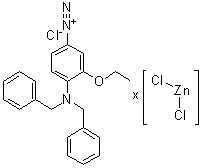 CAS 登录号：93783-69-8, 氯化锌与4-[二(苯基甲基)氨基]-3-乙氧基偶氮苯氯化物的化合物