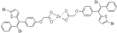 CAS # 93919-40-5, (T-4)-Bis[[4-[2-bromo-1-(5-bromo-2-thienyl)-2-phenylethenyl]phenoxy]acetato-O1,O2]zinc