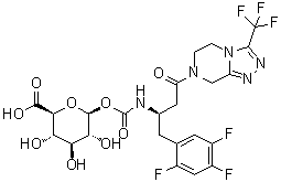 structure of CAS# 940002-59-5, beta-D-吡喃葡萄糖醛酸 1-[N-[(1R)-3-[5,6-二氢-3-(三氟甲基)-1,2,4-三唑并[4,3-a]吡嗪-7(8H)-基]-3-氧代-1-[(2,4,5-三氟苯基)甲基]丙基]氨基甲酸酯]