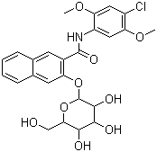 CAS # 94123-05-4, 2-(beta-D-Galactosidoxy)naphthalene-3-carboxylic acid 2,5-dimethoxy-4-chloroanilide, 2-(beta-D-Galactosidoxy)naphthol AS-LC, Naphthol AS-LC beta-D-galactoside