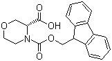 structure of CAS# 942153-03-9, (3R)-3,4-吗啉二羧酸 4-(9H-芴-9-甲基)酯