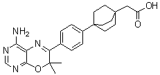 CAS # 942999-61-3, 4-[4-(4-Amino-7,7-dimethyl-7H-pyrimido[4,5-b][1,4]oxazin-6-yl)phenyl]bicyclo[2.2.2]octane-1-acetic acid