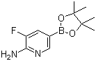 CAS # 944401-75-6, 3-Fluoro-2-aminopyridine-5-boronic acid pinacol ester, 3-Fluoro-5-(4,4,5,5-tetramethyl-1,3,2-dioxaborolan-2-yl)pyridin-2-amine