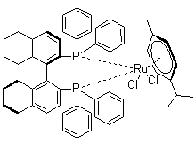 structure of CAS# 944451-26-7, [(R)-(+)-2,2'-双(二苯基膦)-5,5',6,6',7,7',8,8'-八氢-1,1'-联萘基](对伞花烃)二氯化钌