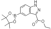 structure of CAS# 947191-19-7, 5-(4,4,5,5-四甲基-1,3,2-二氧硼杂环戊烷-2-基)-1H-吲唑-3-羧酸乙酯
