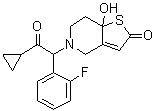 CAS # 947502-66-1, 5-[2-Cyclopropyl-1-(2-fluorophenyl)-2-oxoethyl]-5,6,7,7a-tetrahydro-7a-hydroxythieno[3,2-c]pyridin-2(4H)-one