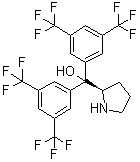 structure of CAS# 948595-00-4, (2R)-alpha,alpha-Bis[3,5-bis(trifluoromethyl)phenyl]-2-pyrrolidinemethanol
