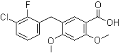 structure of CAS# 949465-79-6, 5-[(3-Chloro-2-fluorophenyl)methyl]-2,4-dimethoxybenzoic acid