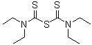 CAS # 95-05-6, Sulfiram, Bis(diethylthiocarbamoyl) sulfide, Kutka, Kutkasin, Methanethioamide, 1,1'-thiobis[N,N-diethyl-, Monosulfiram, NSC 36731, Sanigal, Sarcocide B, Sulfide, bis[(diethylamino)thioxomethyl], Sulfiram, Sulfirame, Sulfiramum, TTMS, Tetmos, Tetmosol, Tetraethylthiuram monosulfide, Tetrucid