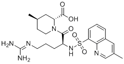 CAS # 951130-92-0, Argatroban M1 metabolite, Dehydroargatroban,(2R,4R)-1-[(2S)-5-(diaminomethylideneamino)-2-[(3-methylquinolin-8-yl)sulfonylamino]pentanoyl]-4-methylpiperidine-2-carboxylic acid