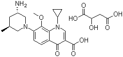 CAS 登录号：951163-60-3, 7-[(3S,5S)-3-氨基-5-甲基-1-哌啶基]-1-环丙基-1,4-二氢-8-甲氧基-4-氧代-3-喹啉甲酸 2-羟基丁二酸