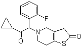 structure of CAS# 951380-42-0, 5-[2-Cyclopropyl-1-(2-fluorophenyl)-2-oxoethyl]-4,5,6,7-tetrahydrothieno[3,2-c]pyridin-2(3H)-one