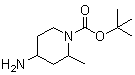 structure of CAS# 952182-04-6, tert-Butyl 4-amino-2-methyl-1-piperidinecarboxylate