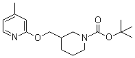 structure of CAS# 954231-36-8, 3-[[(4-甲基-2-吡啶基)氧基]甲基]-1-哌啶甲酸叔丁酯