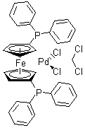 CAS # 95464-05-4, 1,1'-Bis(diphenylphosphino)ferrocene-palladium(II)dichloride dichloromethane complex