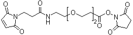 structure of CAS# 955094-26-5, 3-[2-[2-[[3-(2,5-二氢-2,5-二氧代-1H-吡咯-1-基)-1-氧代丙基]氨基]乙氧基]乙氧基]丙酸 2,5-二氧代-1-吡咯烷基酯