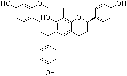 CAS 登录号：956103-75-6, (2R)-3,4-二氢-6-[3-(4-羟基-2-甲氧基苯基)-1-(4-羟基苯基)丙基]-2-(4-羟基苯基)-8-甲基-2H-1-苯并吡喃-7-醇