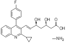 CAS # 957137-30-3, (3R,5S,6E)-7-[2-Cyclopropyl-4-(4-fluorophenyl)-3-quinolinyl]-3,5-dihydroxy-6-heptenoic acid compd. with methanamine