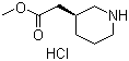 structure of CAS# 957471-98-6, (S)-2-(哌啶-3-基)乙酸甲酯盐酸盐