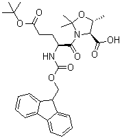 structure of CAS# 957780-56-2, (gammaS,4S)-4-羧基-gamma-[[芴甲氧羰基]氨基]-2,2,5-三甲基-delta-氧代-3-恶唑烷戊酸叔丁酯